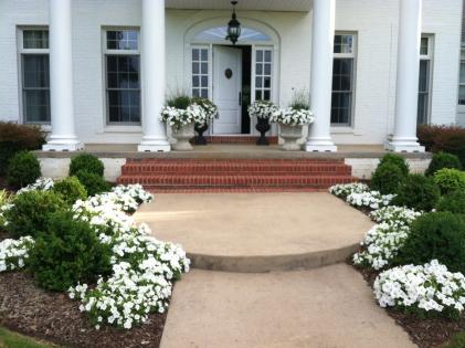 White Flower Theme Landscaping 
